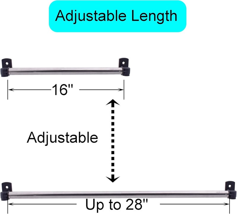 YYST Type A 16" to 28" Swivel End Curtain Cafe Sash Rod,Petite, Petite Café Sidelight Rods W Screws (black-2) - Image 2